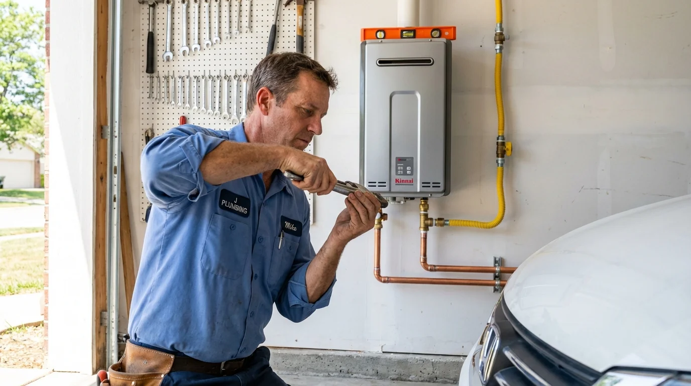Tankless water heater installation by a Johns Plumbing LLC plumber in Brighton